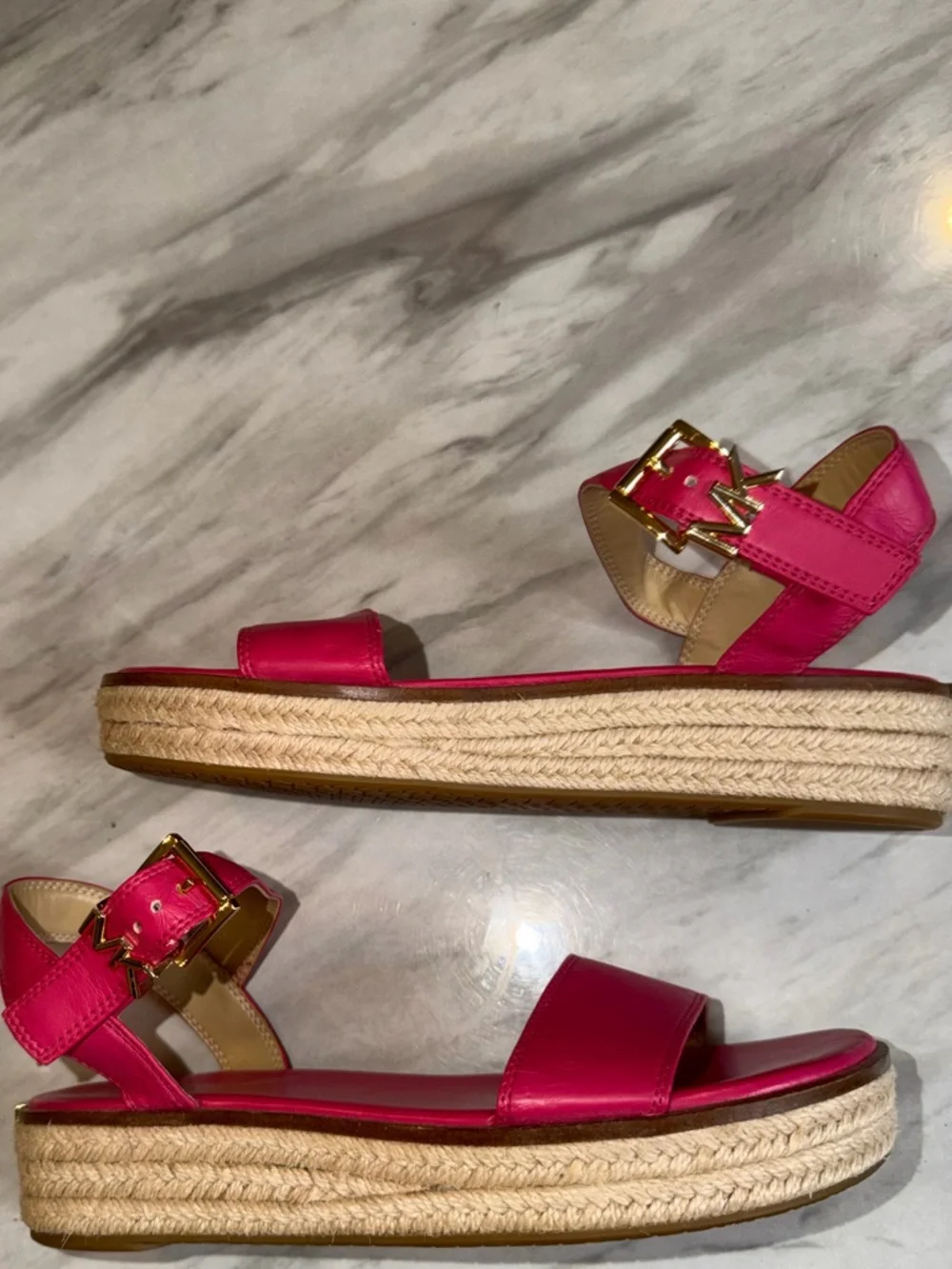 Michael Kors Women’s Richie Platform Pink Fuschia Espadrille Sandal 8 *READ - Picture 2 of 10